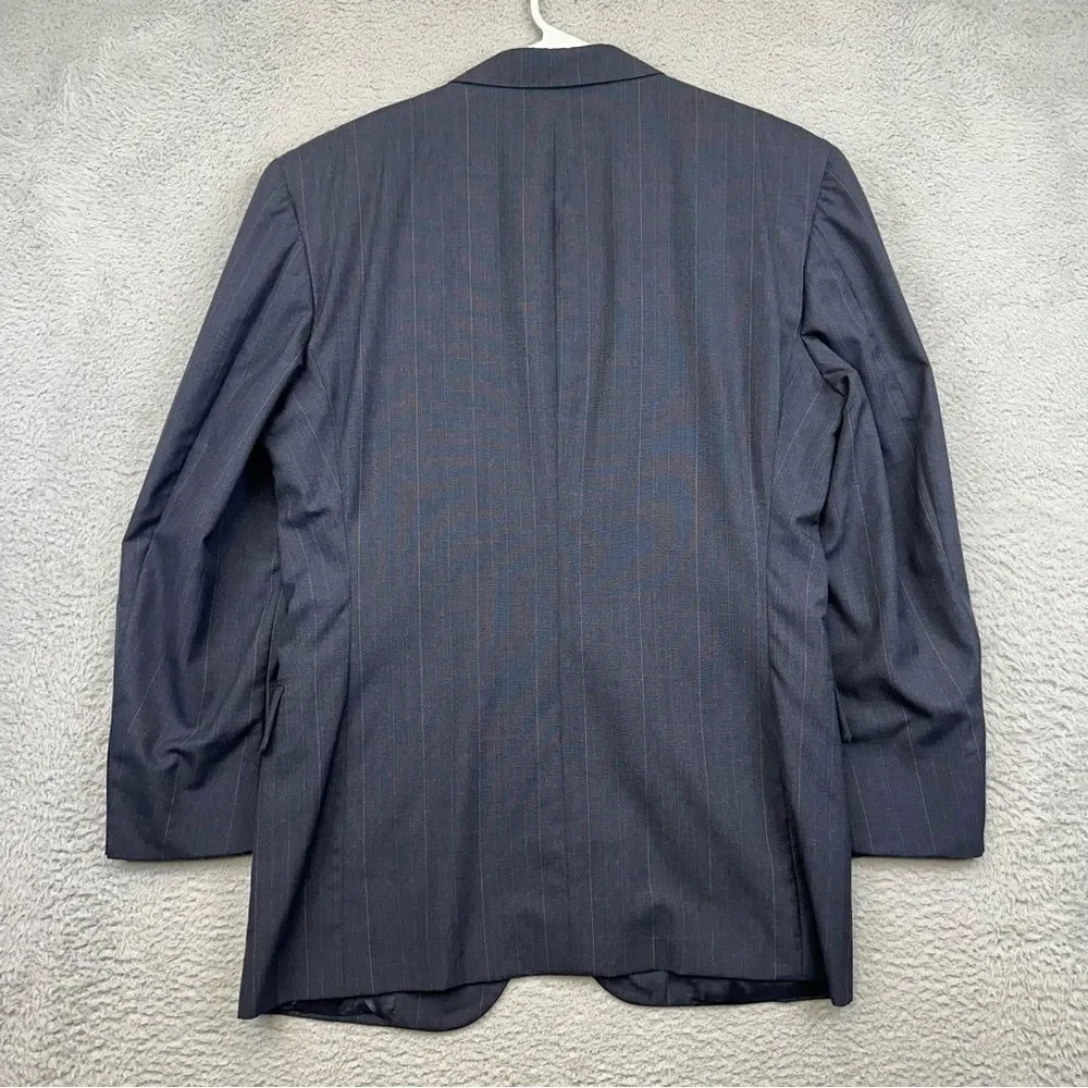 Holland & Sherry Savile Row Blazer Mens 42R Blue Bespoke Vintage USA Made Wool